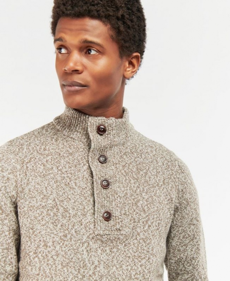 Taupe Men Barbour Sid Sweatshirt | US-8350SLMXG