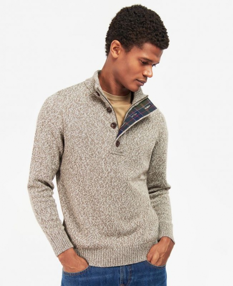 Taupe Men Barbour Sid Sweatshirt | US-8350SLMXG