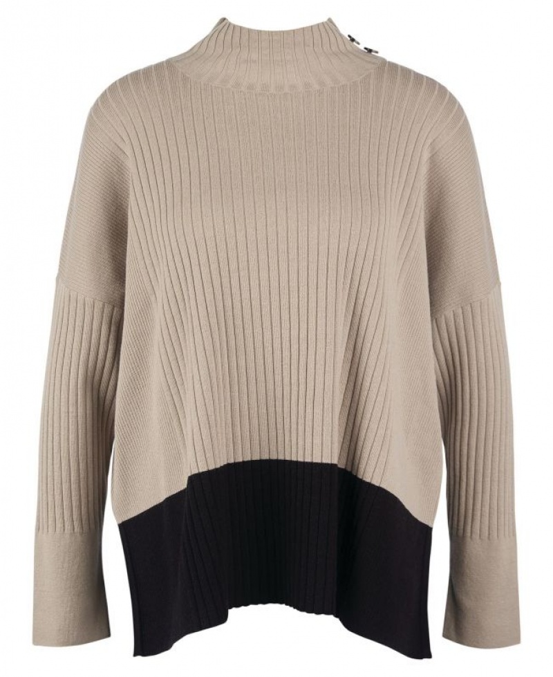 Taupe Women Barbour Amal Knitted Sweater | US-4087QZAGF