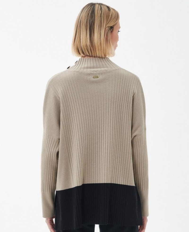 Taupe Women Barbour Amal Knitted Sweater | US-4087QZAGF