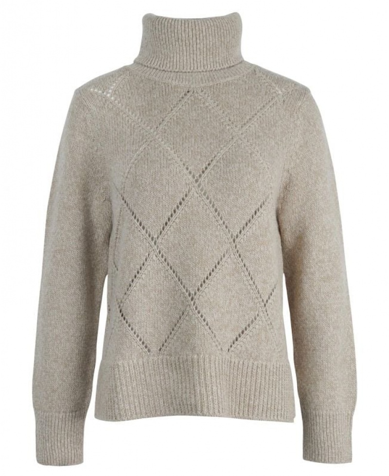 Taupe Women Barbour Laverne Knitted Sweater | US-8791VDGER