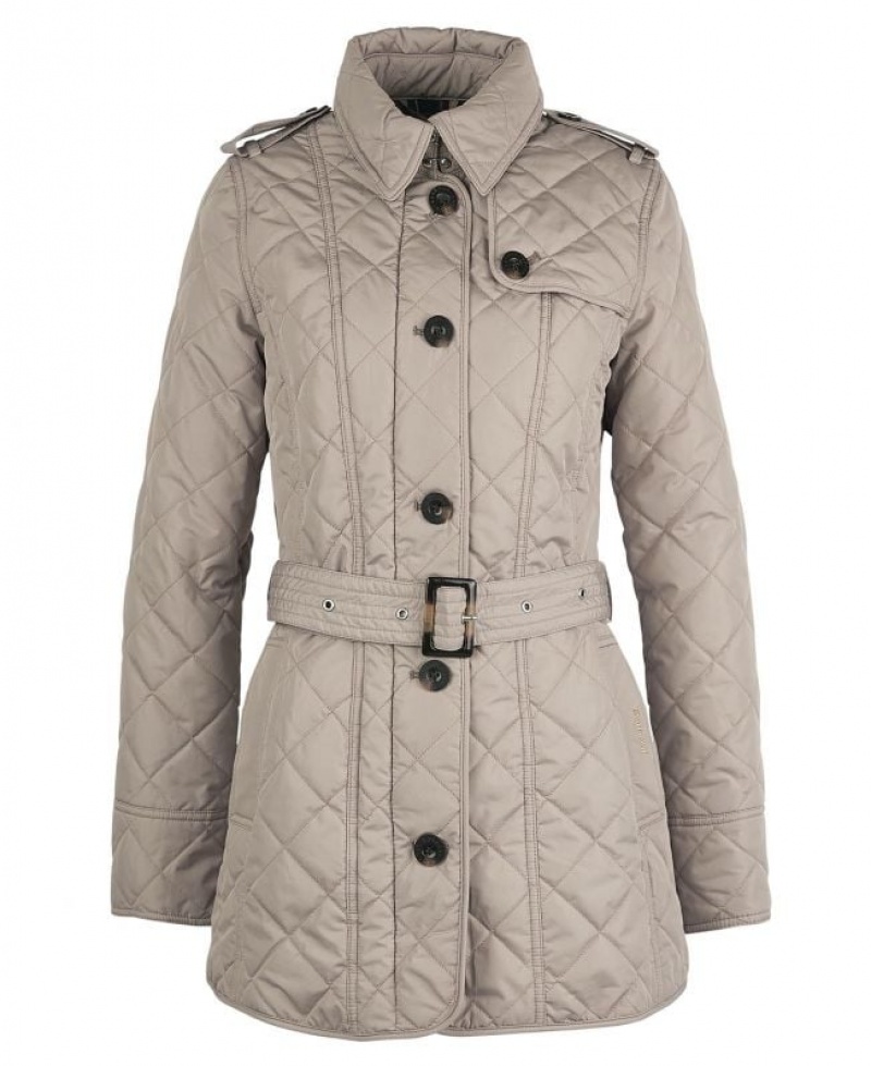 Taupe Women Barbour Tummel Quilted Jacket | US-8941BEZGQ