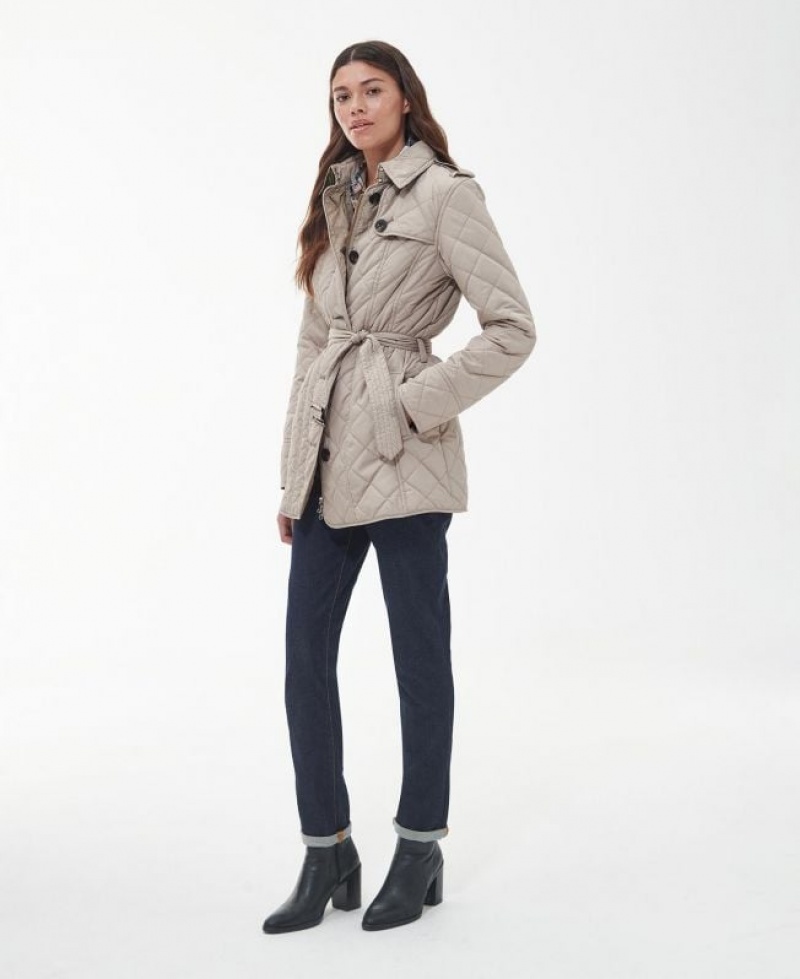 Taupe Women Barbour Tummel Quilted Jacket | US-8941BEZGQ