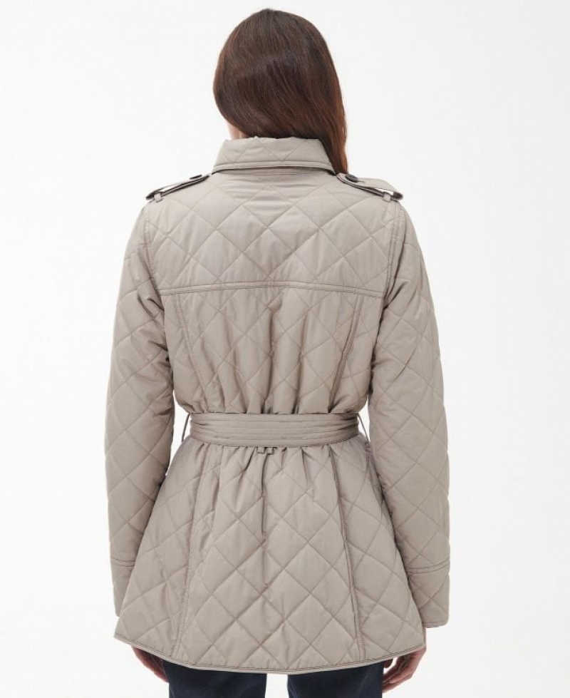 Taupe Women Barbour Tummel Quilted Jacket | US-8941BEZGQ