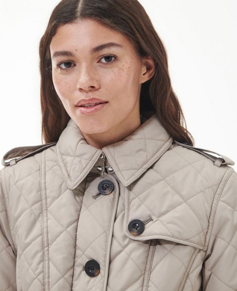 Taupe Women Barbour Tummel Quilted Jacket | US-8941BEZGQ