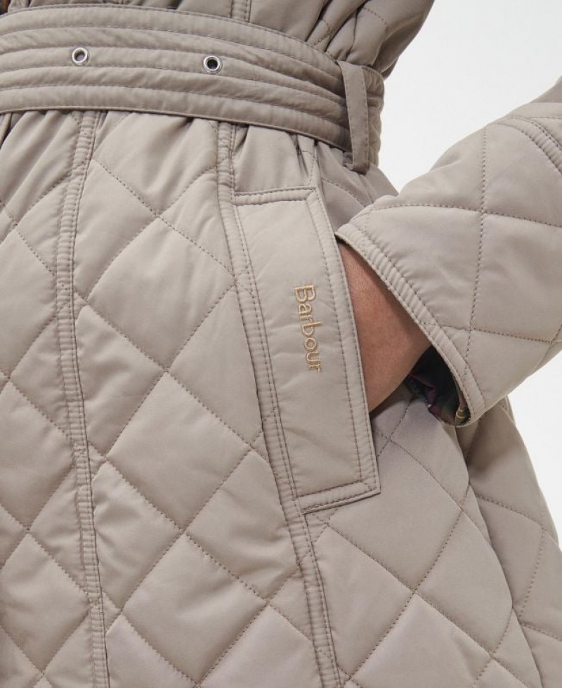 Taupe Women Barbour Tummel Quilted Jacket | US-8941BEZGQ