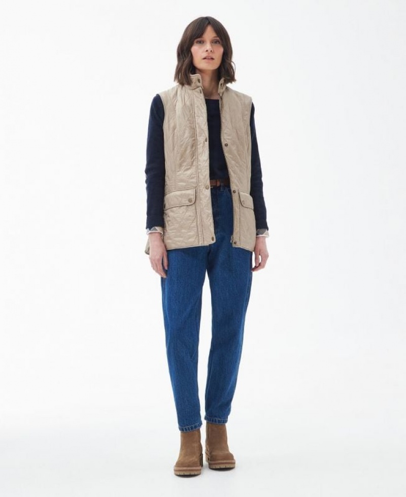 Taupe Women Barbour Wray Vest | US-6209BPFHI