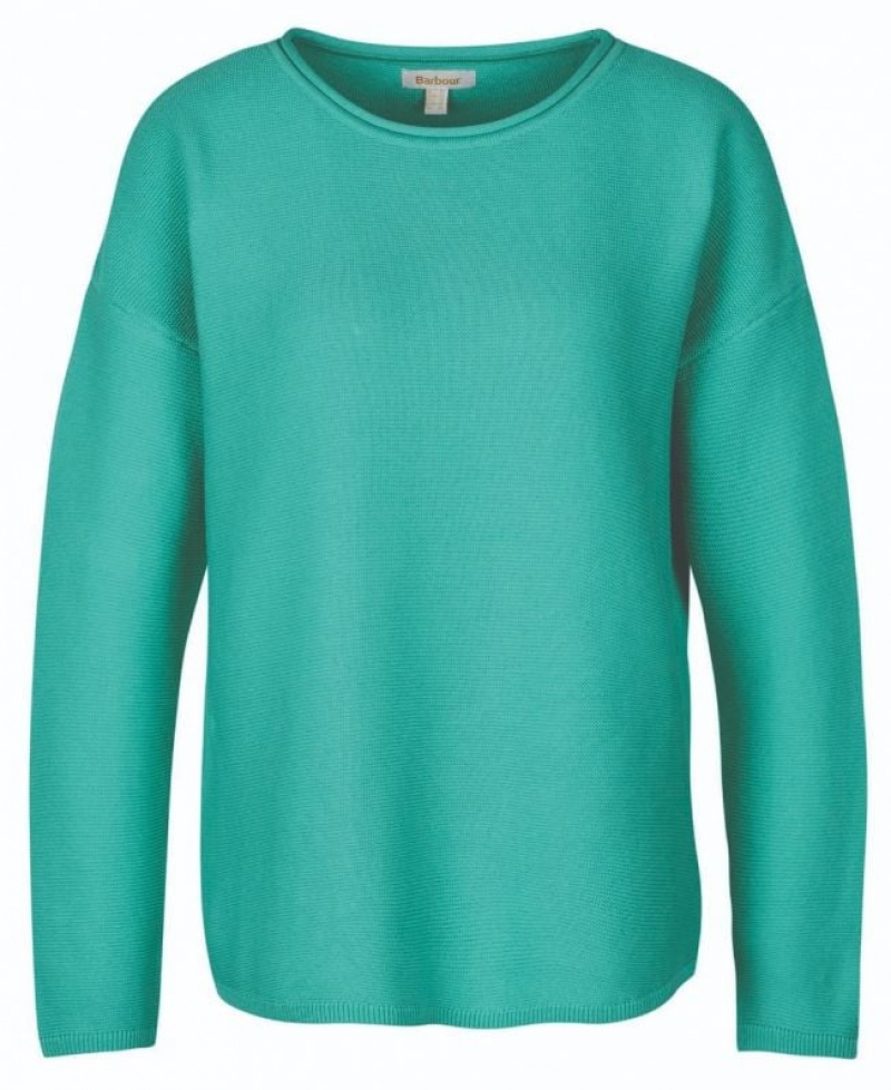 Turquoise Women Barbour Mariner Knitted Sweater | US-8210NVRSW