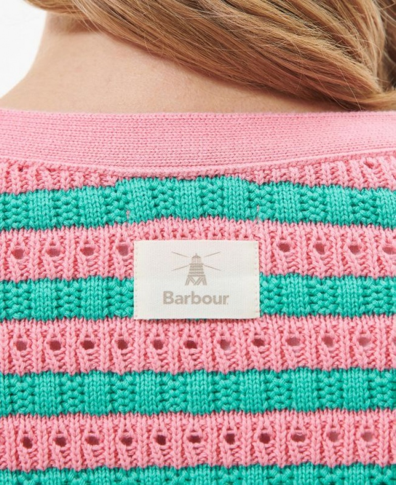 Turquoise / Rose Women Barbour Acanthus Cardigan | US-9364XBOKM