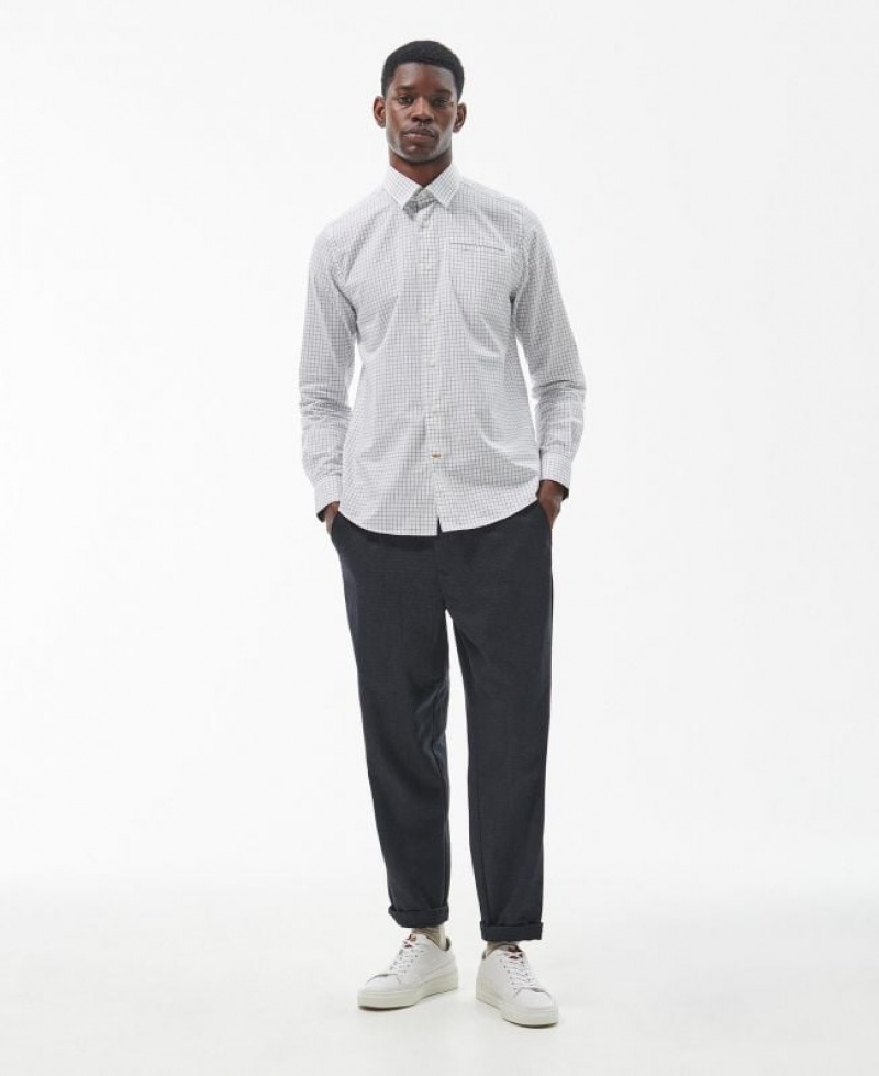 White Men Barbour Bathill Tailored Shirts | US-5048NAMJI