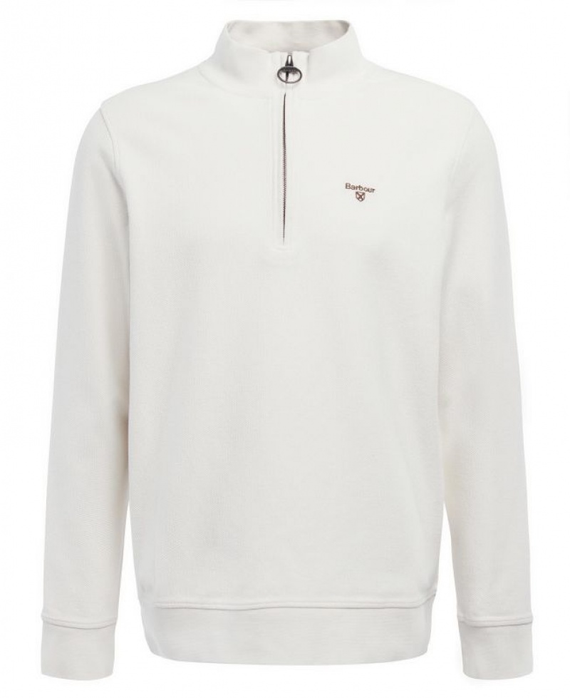 White Men Barbour Birkrigg Half Zip Sweatshirt | US-8021GITJK