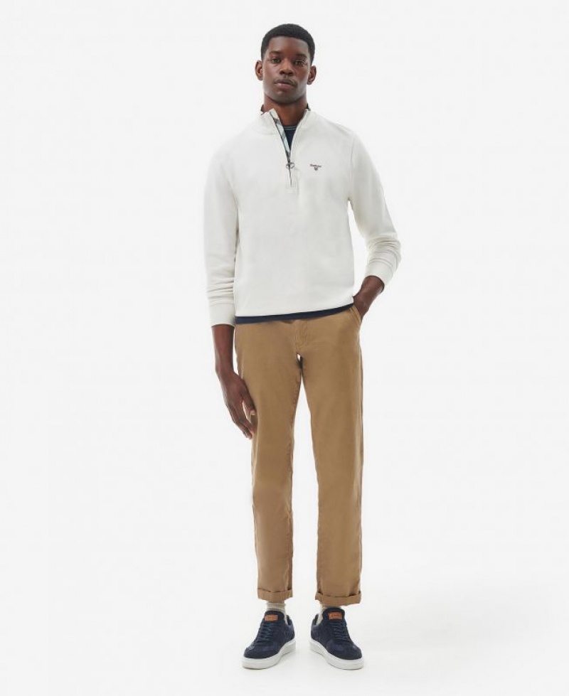 White Men Barbour Birkrigg Half Zip Sweatshirt | US-8021GITJK