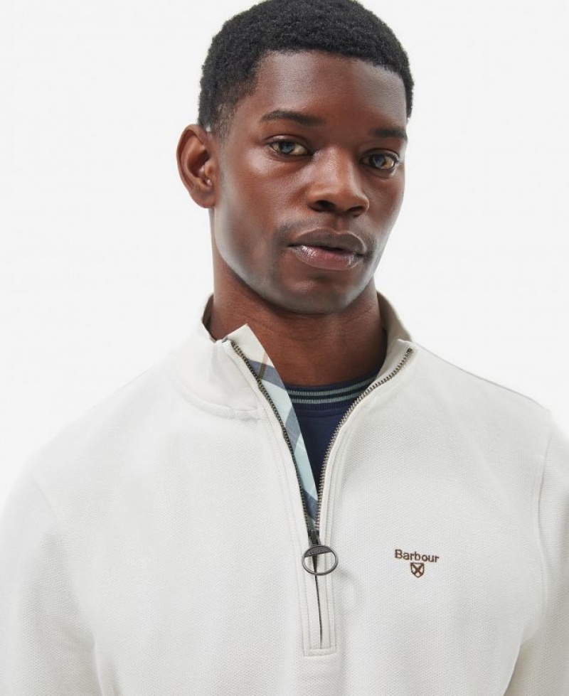 White Men Barbour Birkrigg Half Zip Sweatshirt | US-8021GITJK