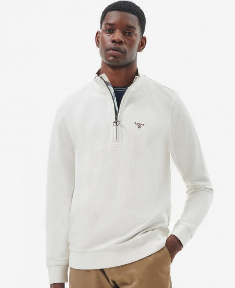 White Men Barbour Birkrigg Half Zip Sweatshirt | US-8021GITJK