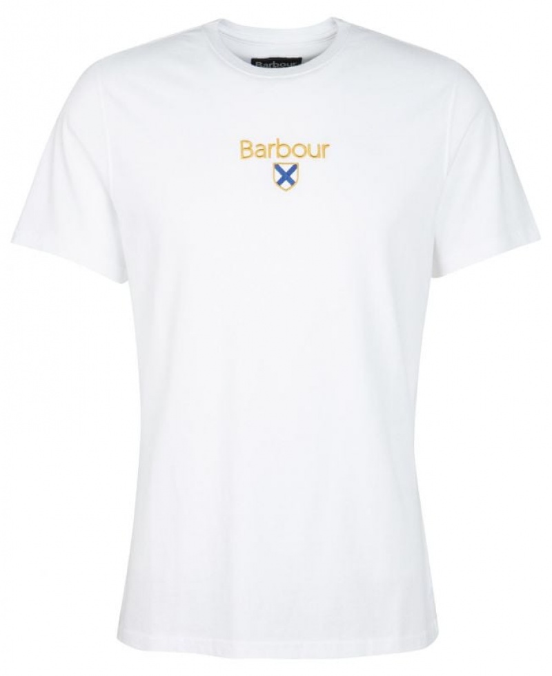 White Men Barbour Emblem T-Shirts | US-9426KEPGD