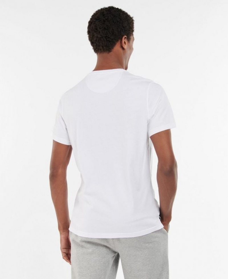 White Men Barbour Emblem T-Shirts | US-9426KEPGD