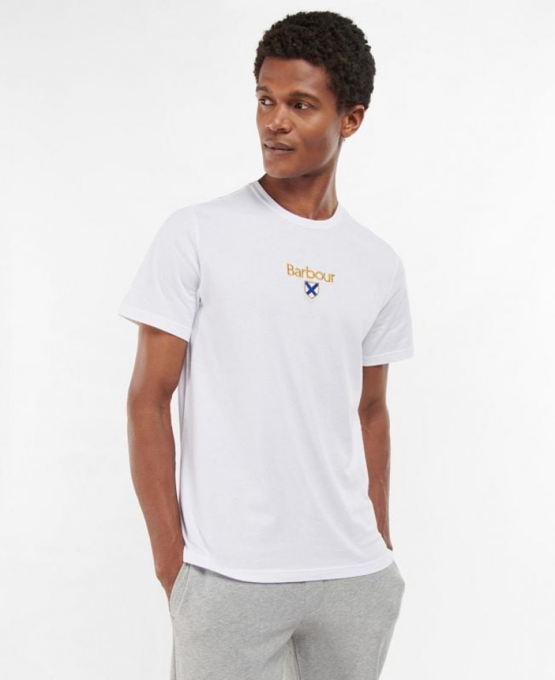 White Men Barbour Emblem T-Shirts | US-9426KEPGD