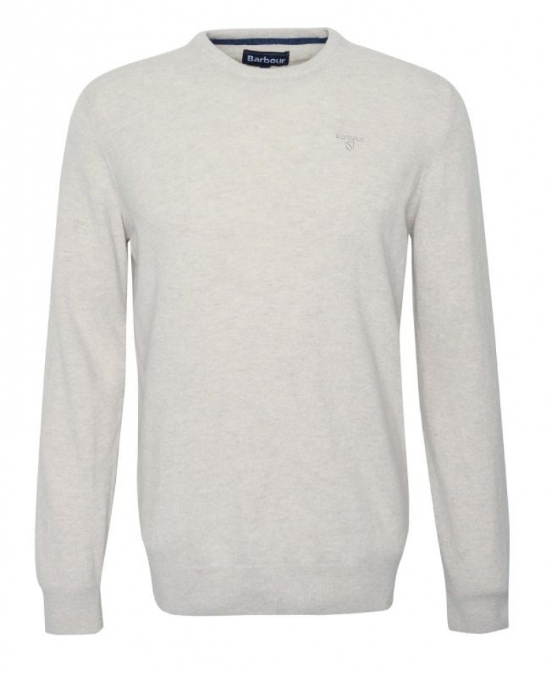 White Men Barbour Essential Crew Neck Sweatshirt | US-8369UJVNQ