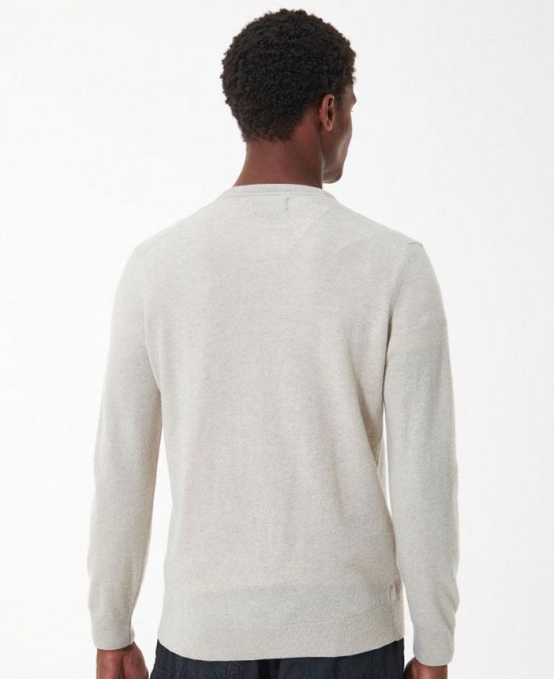 White Men Barbour Essential Crew Neck Sweatshirt | US-8369UJVNQ