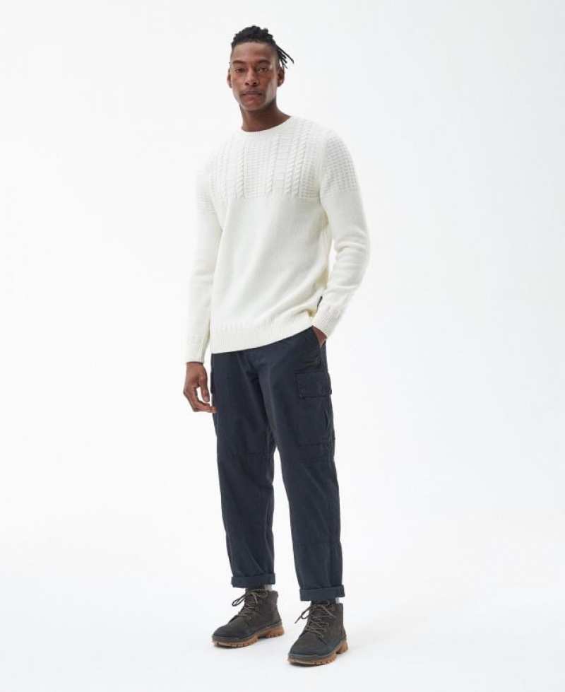 White Men Barbour Foremast Knitted Crew Neck Sweater | US-8273HSOMD