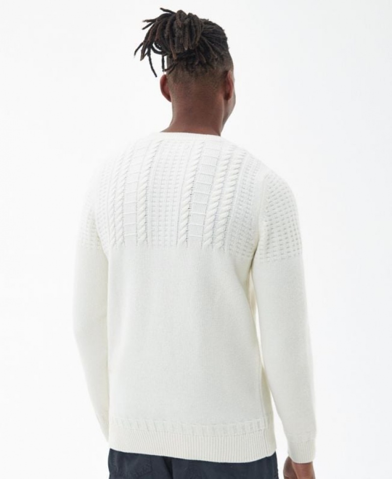 White Men Barbour Foremast Knitted Crew Neck Sweater | US-8273HSOMD