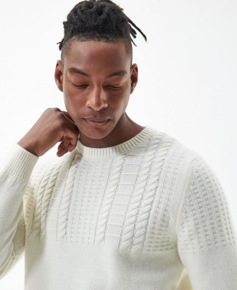 White Men Barbour Foremast Knitted Crew Neck Sweater | US-8273HSOMD