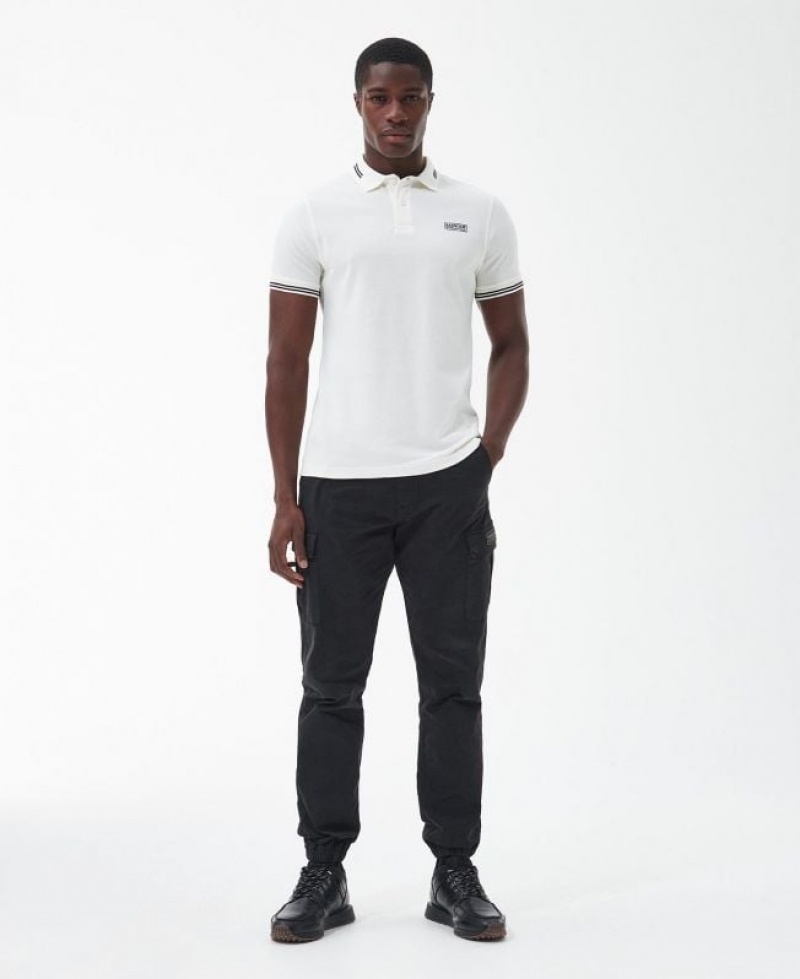 White Men Barbour International Essential Tipped Polo Shirt | US-8135ULGTZ