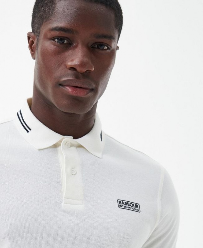 White Men Barbour International Essential Tipped Polo Shirt | US-8135ULGTZ