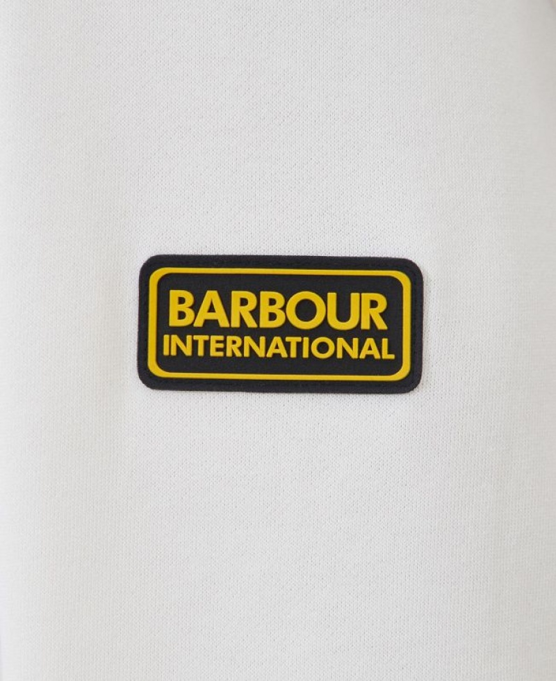 White Men Barbour International Racer Badge Crew Neck Sweatshirt | US-6570ZWCQB