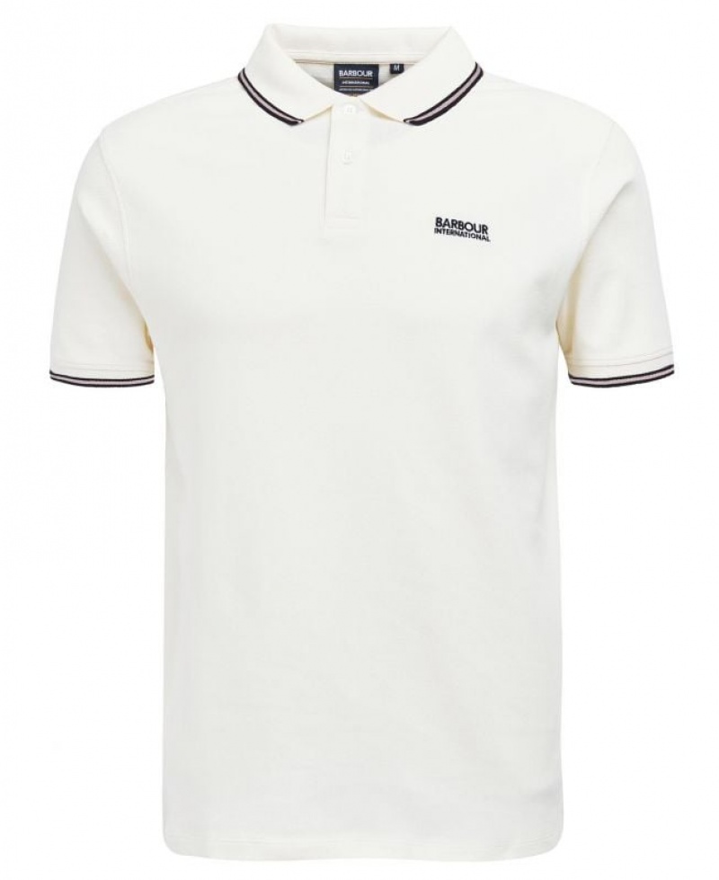 White Men Barbour International Rider Tipped Polo Shirt | US-1936QPUEC