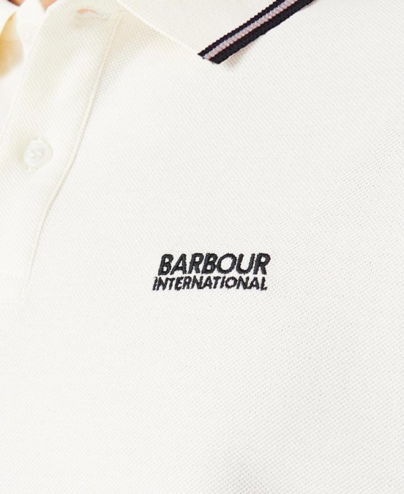 White Men Barbour International Rider Tipped Polo Shirt | US-1936QPUEC