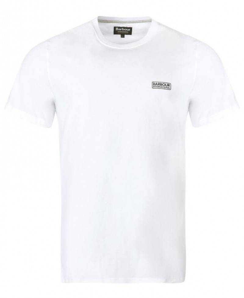 White Men Barbour International Small Logo T-Shirts | US-7904ABKDG