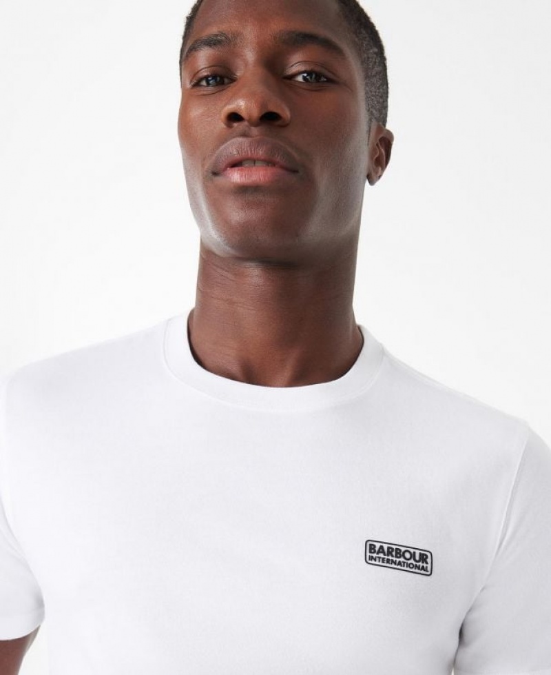 White Men Barbour International Small Logo T-Shirts | US-7904ABKDG