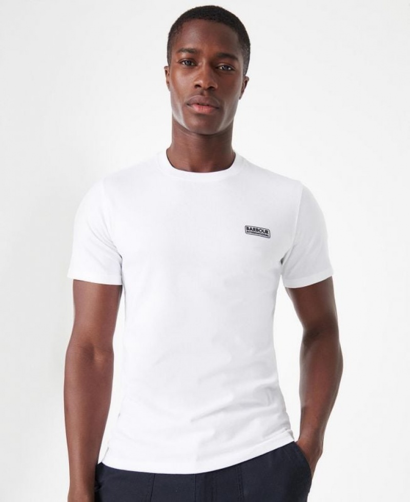 White Men Barbour International Small Logo T-Shirts | US-7904ABKDG