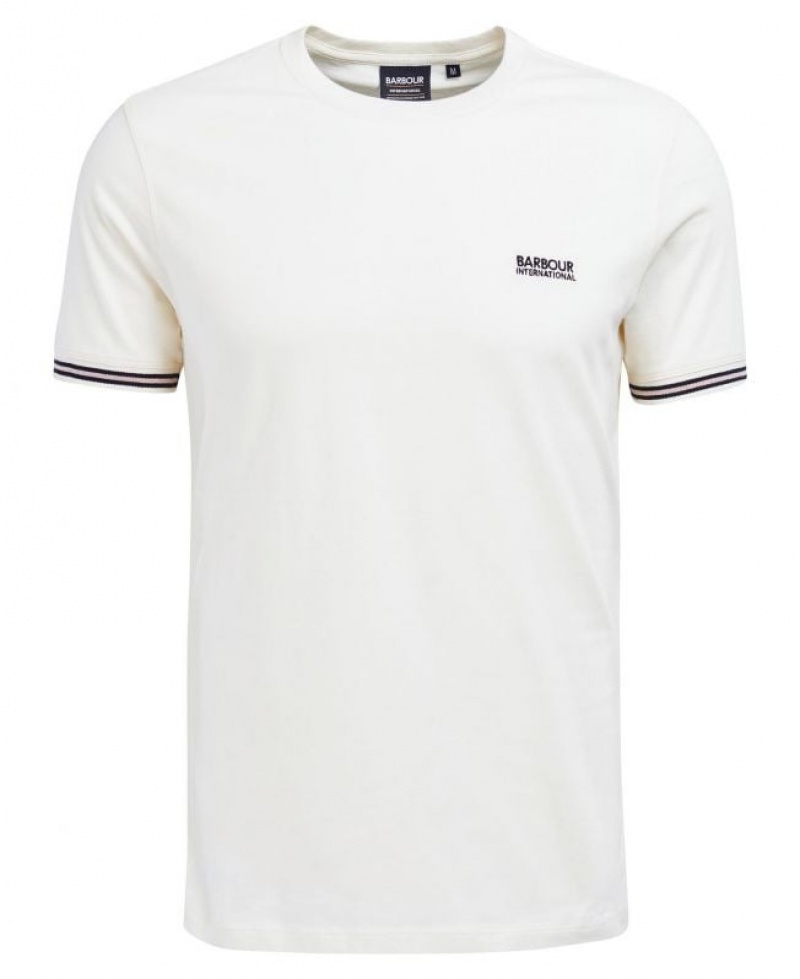 White Men Barbour International Torque Tipped T-Shirts | US-7348DGCJV