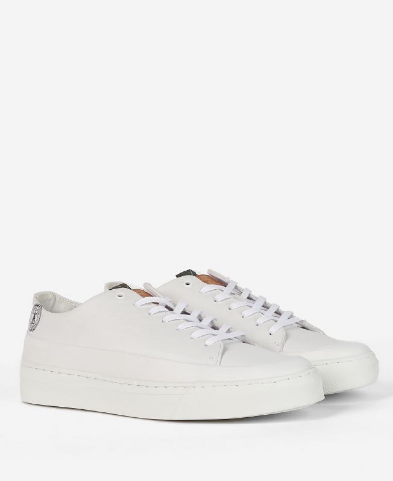 White Men Barbour Lago Sneakers | US-6182KVUFE