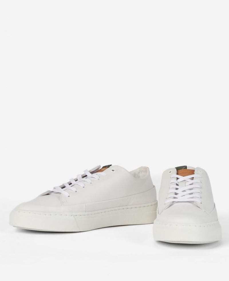 White Men Barbour Lago Sneakers | US-6182KVUFE