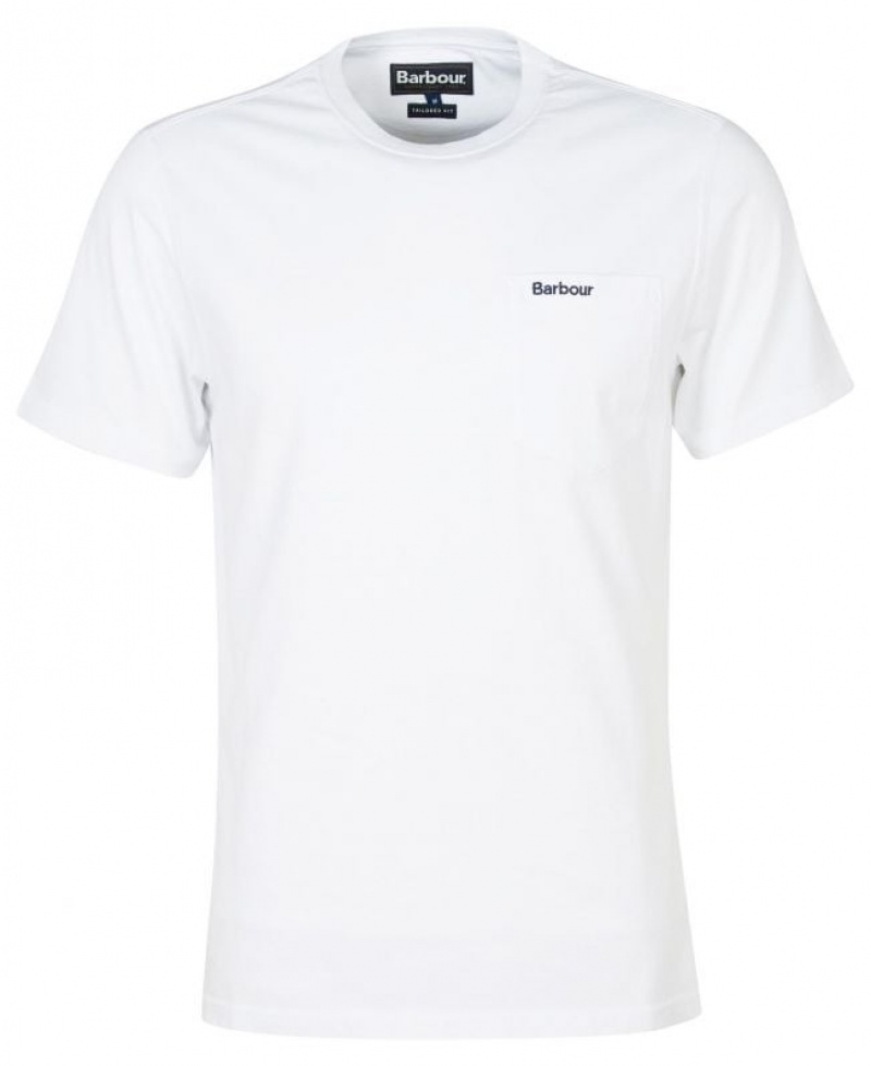 White Men Barbour Langdon Pocket T-Shirts | US-5930ZUJTI