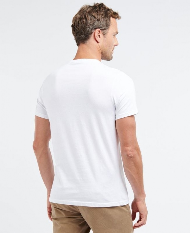 White Men Barbour Ridge Logo T-Shirts | US-2138ZAJRO