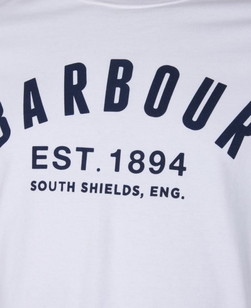 White Men Barbour Ridge Logo T-Shirts | US-2138ZAJRO