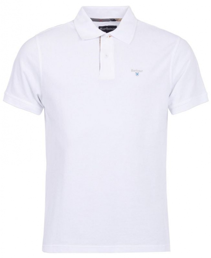 White Men Barbour Tartan Pique Polo Shirt | US-1543FHSBN