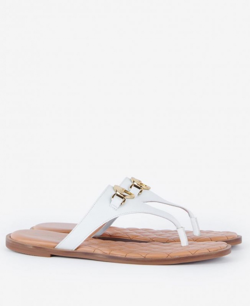 White Women Barbour Baymouth Sandals | US-2506UKASI