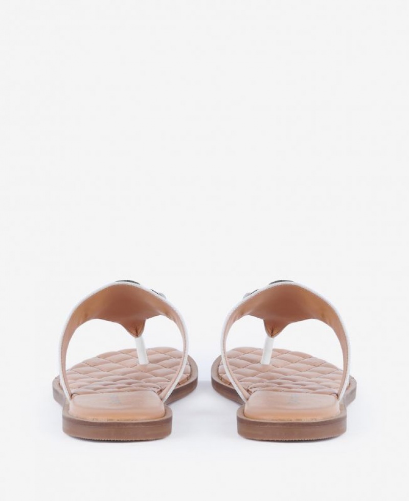 White Women Barbour Baymouth Sandals | US-2506UKASI