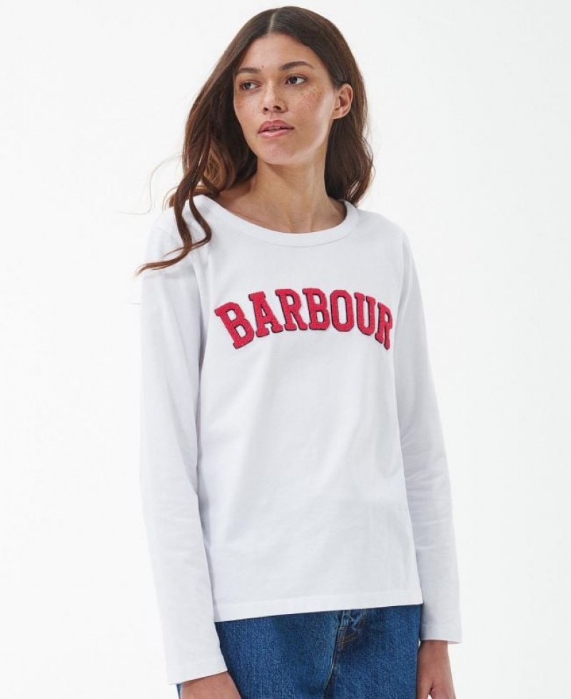 White Women Barbour Bracken T-Shirts | US-3467OXLPM