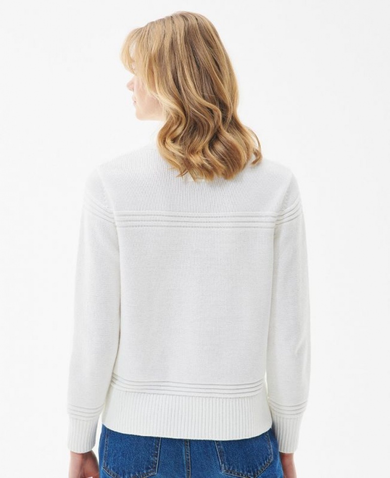 White Women Barbour Breeze Knitted Sweater | US-3697EZXFV