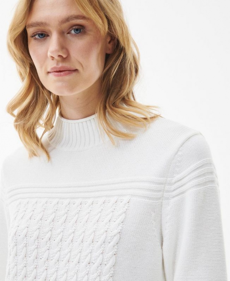 White Women Barbour Breeze Knitted Sweater | US-3697EZXFV