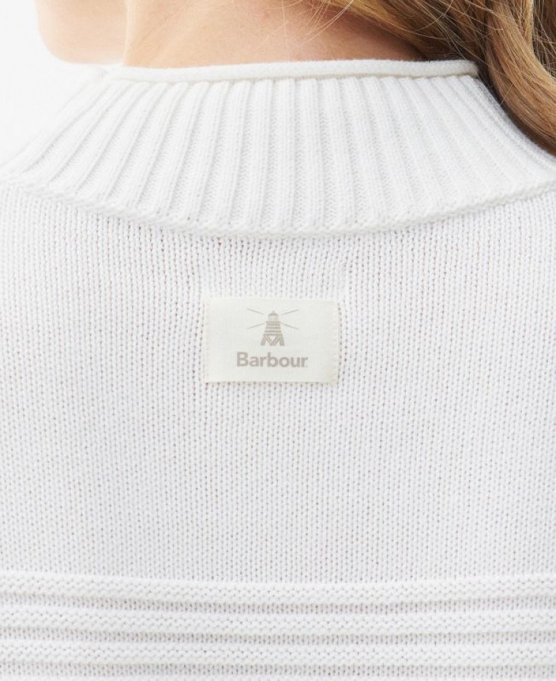 White Women Barbour Breeze Knitted Sweater | US-3697EZXFV