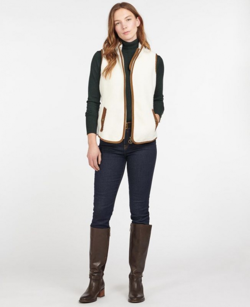 White Women Barbour Burford Fleece | US-3590IYWJP