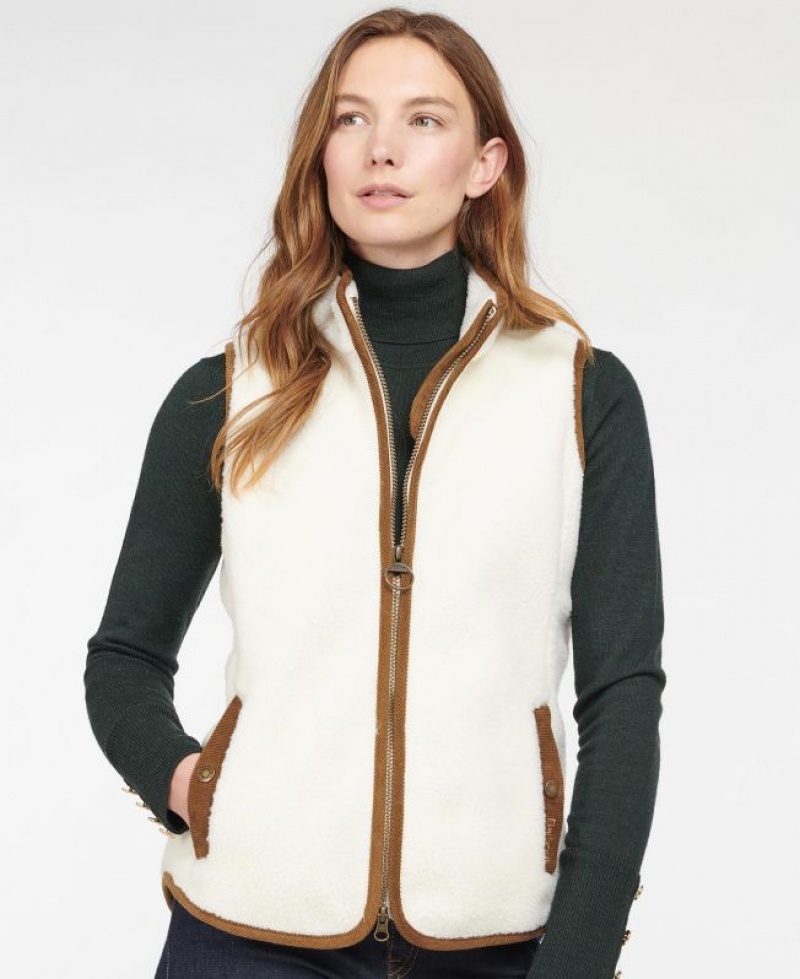 White Women Barbour Burford Fleece | US-3590IYWJP