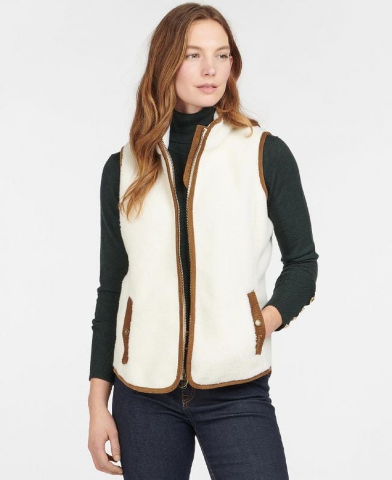 White Women Barbour Burford Fleece | US-3590IYWJP